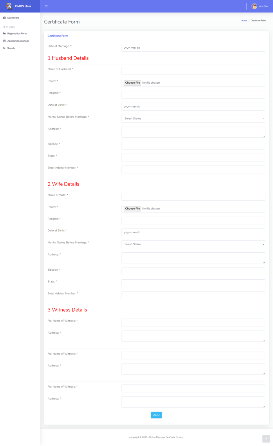 Online Marriage Certificate Registrations System using Python Django ...