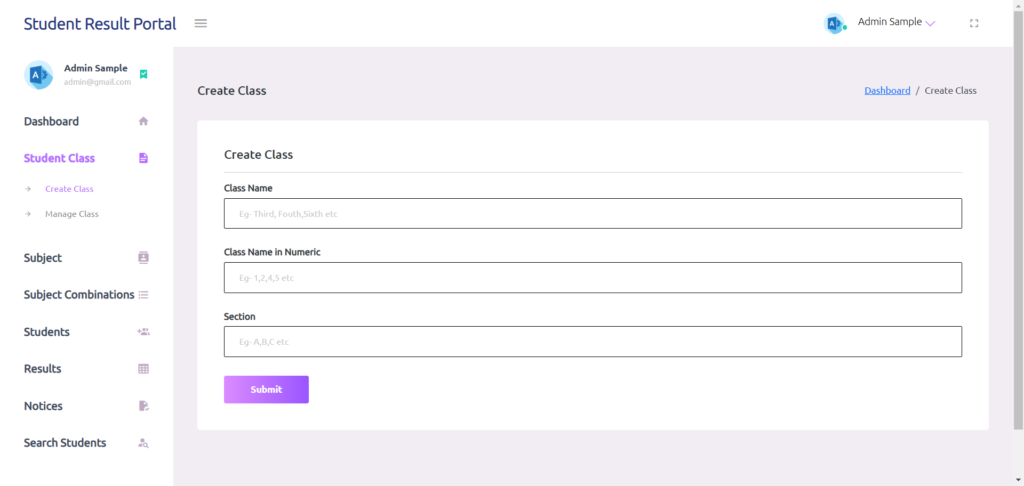 SRP Django Add CLass