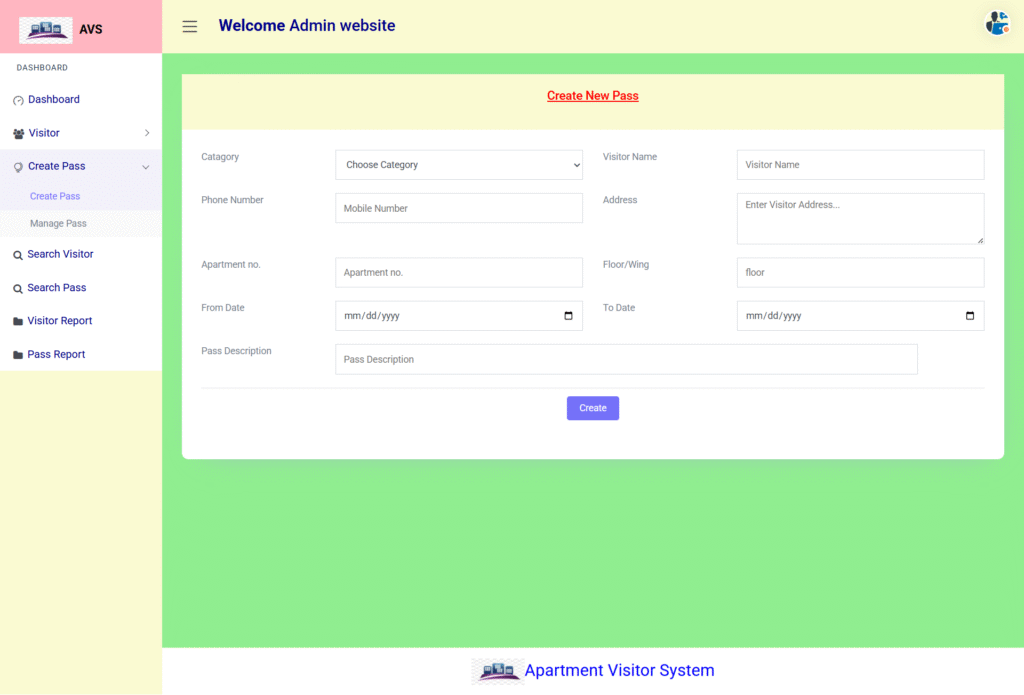 AVS Django Create Pass