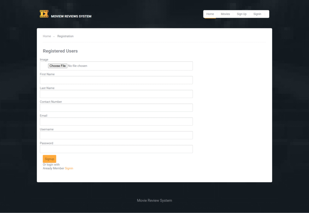 MRS Django user Signup