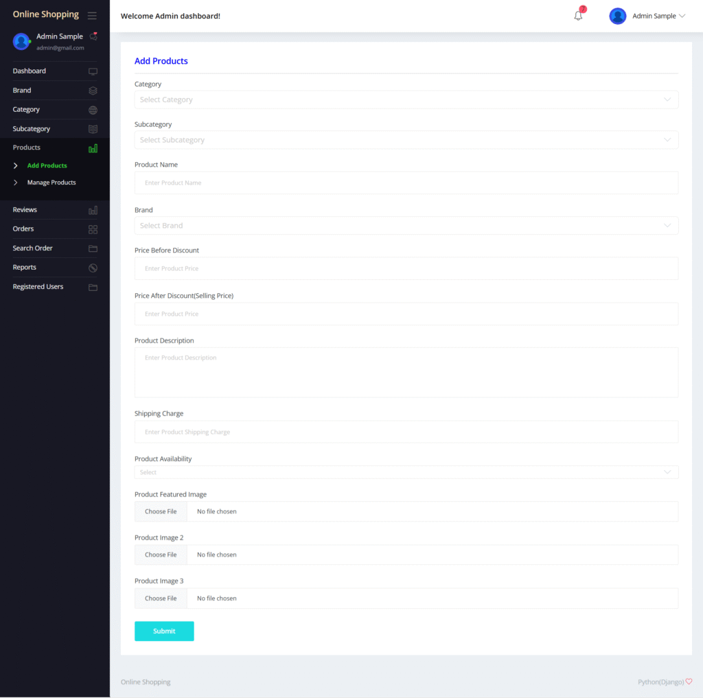 Online-Shopping-Portal-Python-Dajngo-Add-products