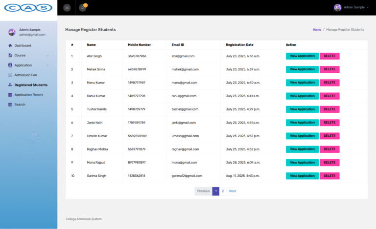 College Admission System using Python Django & MySQL - Python Django ...